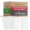 Bulk Napkins For Events - Soft Paper Napkins For Kitchen Set, Baby Shower, Bridal Shower - Cocktail Napkins Disposable (White Silver Dots, Dinner Napkins (300 Napkins)) view 1