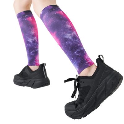 EVOPLECI 20-30mmHg Black Calf Compression Sleeve Men and Women Wide Calf Sleeve Brace Compression Socks for Leg Support Shin Splint Pain Relief (Starry, XX-Large)