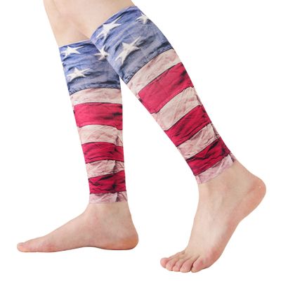 EVOPLECI 20-30mmHg Black Calf Compression Sleeve Men and Women Wide Calf Sleeve Brace Compression Socks for Leg Support Shin Splint Pain Relief (Retro American Flag, XXX-Large)