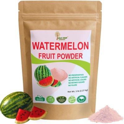 Indus Farms All Natural Watermelon Fruit Powder, Instant Electrolytes, Pre-Workout & Post-Workout Supplement, Beverage Enhancer, Marinades, Sauces, Salads, Face Masks, GMO-Free | 5 LB