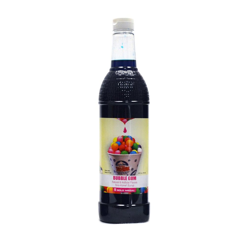 Bubble Gum Snow Cone Syrup (25 oz) - Sno-Treat Snow Cone Syrups for Shaved Ice, Sodas, & More - Slushie Syrups