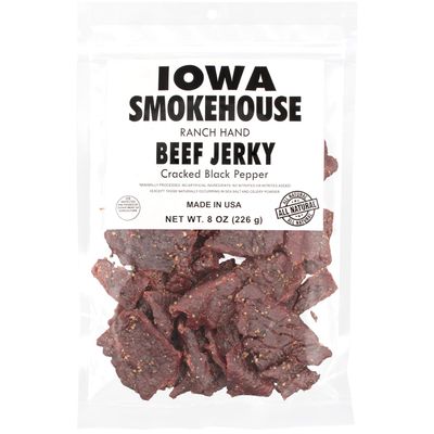 IOWA SMOKEHOUSE Ranch Hand Beef Jerky (Cracked Black Pepper, 8 oz)