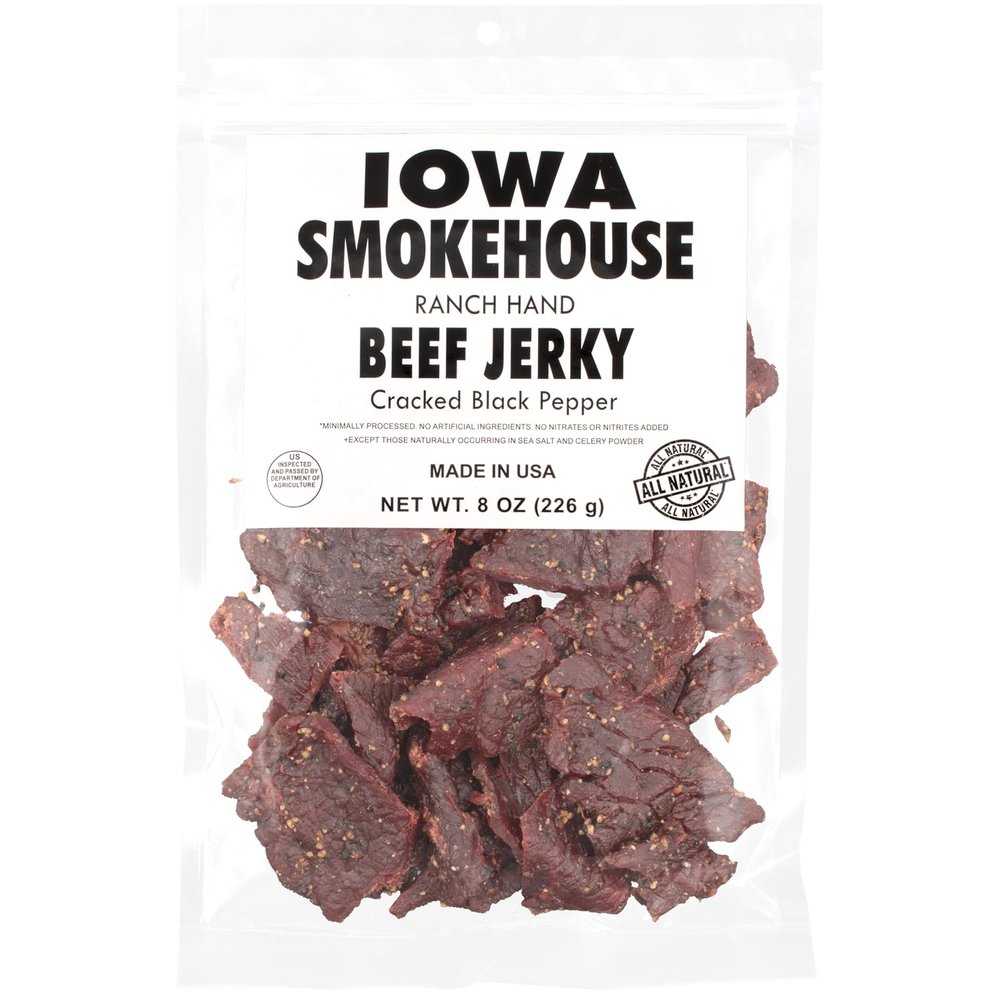 IOWA SMOKEHOUSE Ranch Hand Beef Jerky (Cracked Black Pepper, 8 oz)