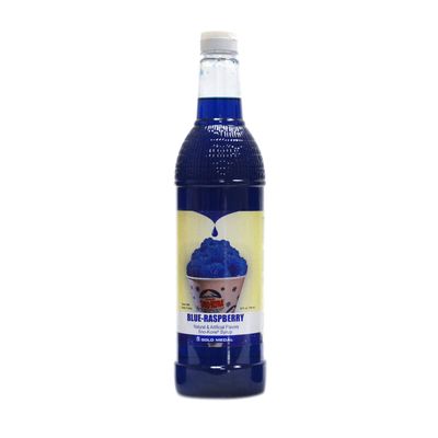Blue Raspberry Snow Cone Syrup (25 oz) - Sno-Treat Snow Cone Syrups for Shaved Ice, Sodas, & More - Slushie Syrups