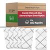 Bulk Napkins For Events - Soft Paper Napkins For Kitchen Set, Baby Shower, Bridal Shower - Cocktail Napkins Disposable (White with Silver, Dinner Napkins (400 Napkins)) view 1