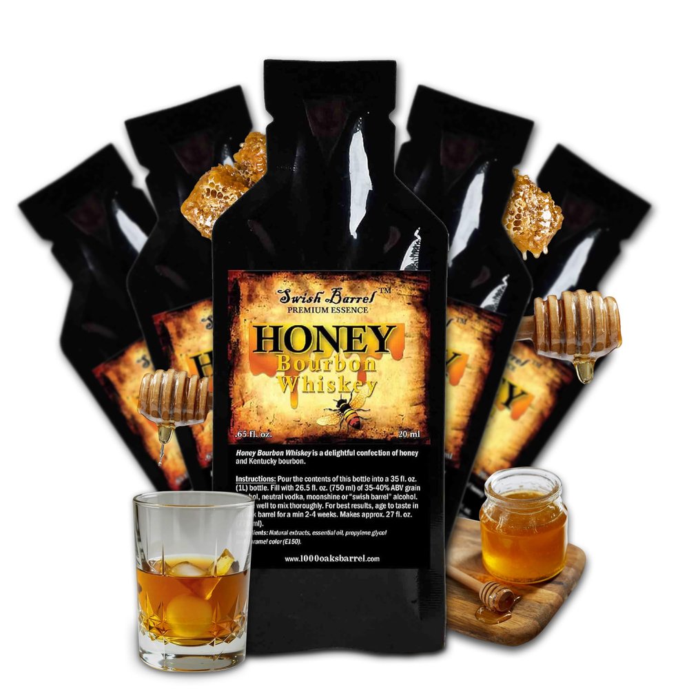 Honey Bourbon Whiskey Flavoring Essence, Liquor Flavor Refill, 5 Pack