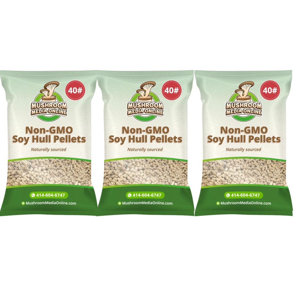 MushroomMediaOnline 100% Soy Hull Mushroom Pellets -NON-GMO (120, Pounds)