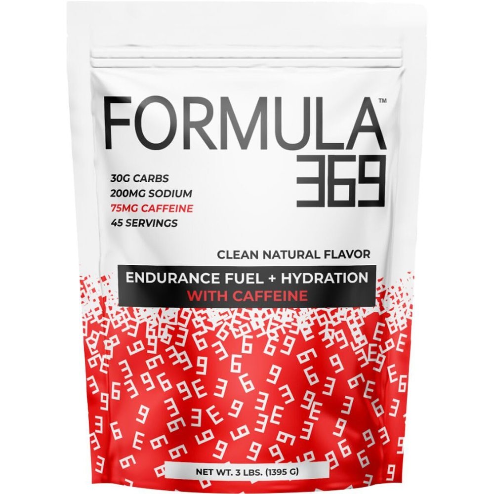 Formula 369 with Caffeine, Endurance Fuel Drink Mix, 3 Pound Bag with 45 Servings, 30g of Carbs and 75mg of Caffeine per Serving, high carb Mix with 1:1 Ratio Glucose to Fructose, Vegan, Gluten Free