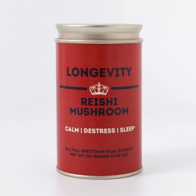 Longevity - Pure Organic Reishi 10:1 Extract - Calm, Destress, Sleep - Add to Water/Tea/Coffee/Smoothies - 125 Grams