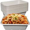 EcoQuality 22oz Disposable Bowls - Rectangular Compostable Sugarcane Fiber Biodegradable Paper Bowls Eco-Friendly Oblong Take Out Food Containers, Food Storage, Microwave Safe, Meal Prep (100 PACK) view 1