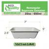EcoQuality 22oz Disposable Bowls - Rectangular Compostable Sugarcane Fiber Biodegradable Paper Bowls Eco-Friendly Oblong Take Out Food Containers, Food Storage, Microwave Safe, Meal Prep (50 PACK) view 3