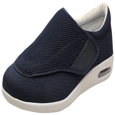 ACE SHOCK Womens Diabetic Shoes Wide Width Elderly Walking Shoes with Adjustable Closure Air Cushion Sneakers for Plantar Fasciitis Bunions Swollen Feet (6, Navy)