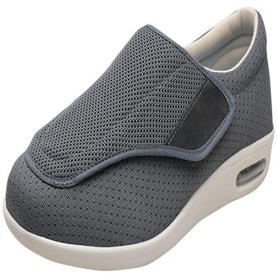 Mens Diabetic Shoes Wide Width Elderly Walking Shoes with Adjustable Closure Air Cushion Sneakers for Plantar Fasciitis Bunions Swollen Feet (12.5, Deep Grey)
