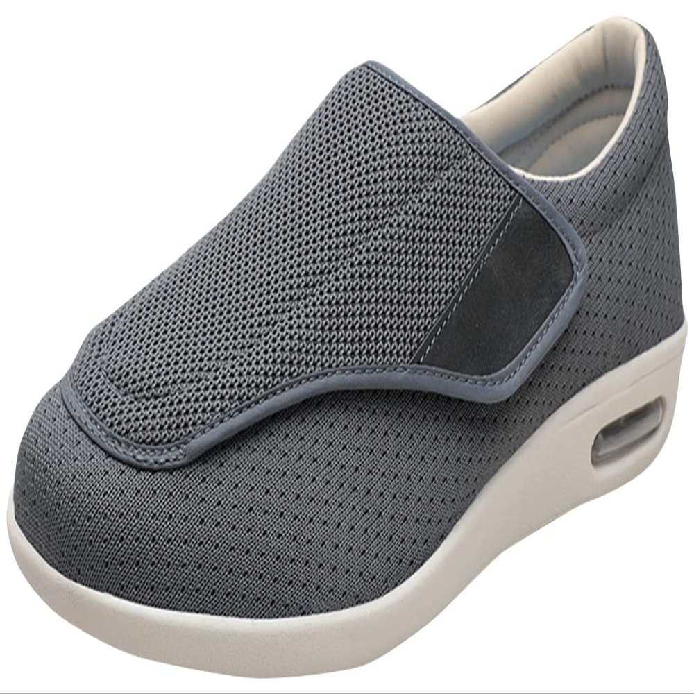 Mens Diabetic Shoes Wide Width Elderly Walking Shoes with Adjustable Closure Air Cushion Sneakers for Plantar Fasciitis Bunions Swollen Feet (12.5, Deep Grey)