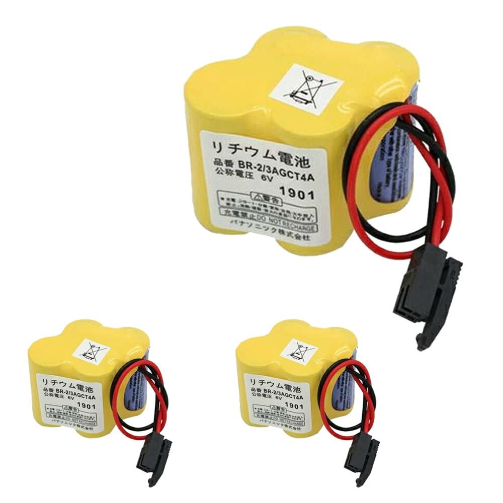 BALOLO (3-Pack) BR-2/3AGCT4A 6V 4400MAH Non Rechargeable Lithium Batteries Replace for A98L-0031-0025 A98L00310025 BR-2/3AGCT4A BR2/3AGCT4A