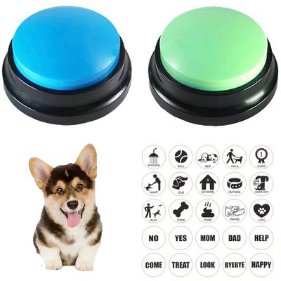 bifofo Voice Recording Button, Dog Buttons for Communication Pet Training Buzzer, 30 Second Record & Playback, Funny Gift for Study Office Home, Talking Buttons for Dogs (2 Packs)