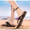 Summer Big Size Youth Slippers Men Massage Non-Slip Flip Flops Acupressure Sandals With Arch Support Breathable Beach Shoes Relief Plantar Fasciitis Heel Arch Arthritis Pain ( Color : Khaki , Size : 1 view 3