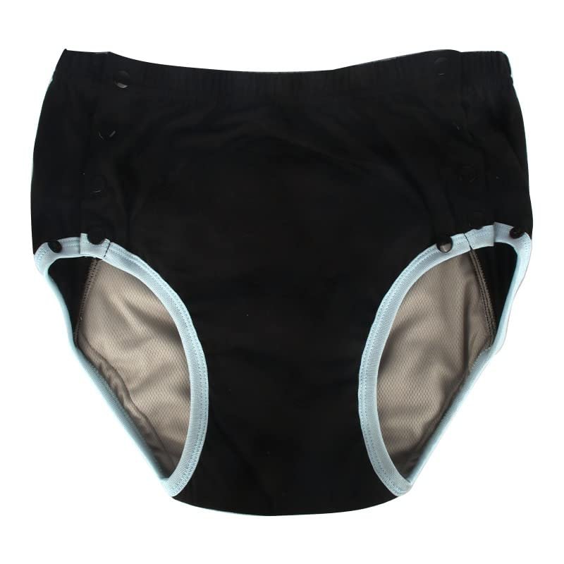 Washable Cotton Adult Underwear - Breathable, Leak-Proof Urine Diaper Pants for Elderly - Reusable Adult Incontinence Pants (Black,X-Large)