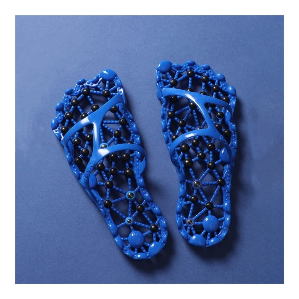 LUXRUB Foot Massage Slippers Men Women Shiatsu Foot Massager Reflexology Shoes Foot Pain Relief Neuropathy Plantar Fasciitis Acupressure Feet Massage Sandals (Color : Deep Blue, Size : 7/7.5)