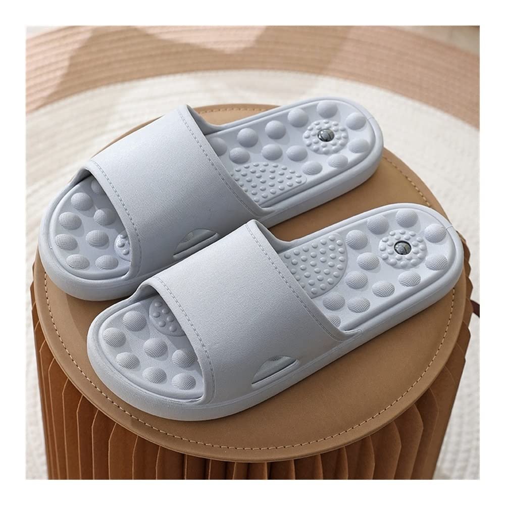 LUXRUB Plantar Fasciitis Slippers Men Women Reflexology Acupressure Acupuncture Massage Sandals Arthritis Neuropathy Pain Relief Home Shock Absorbing Shower Shoes (Color : Gray, Size : 9.5/10)