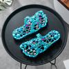 LUXRUB 2023 Plantar Fasciitis Massage Slippers Men Women Sole Particles Health Foot Therapy Sandals Home Anti-Skid Quick Drying Shoes Improve Blood Circulation (Color : Black Blue, Size : 8/8.5) view 4
