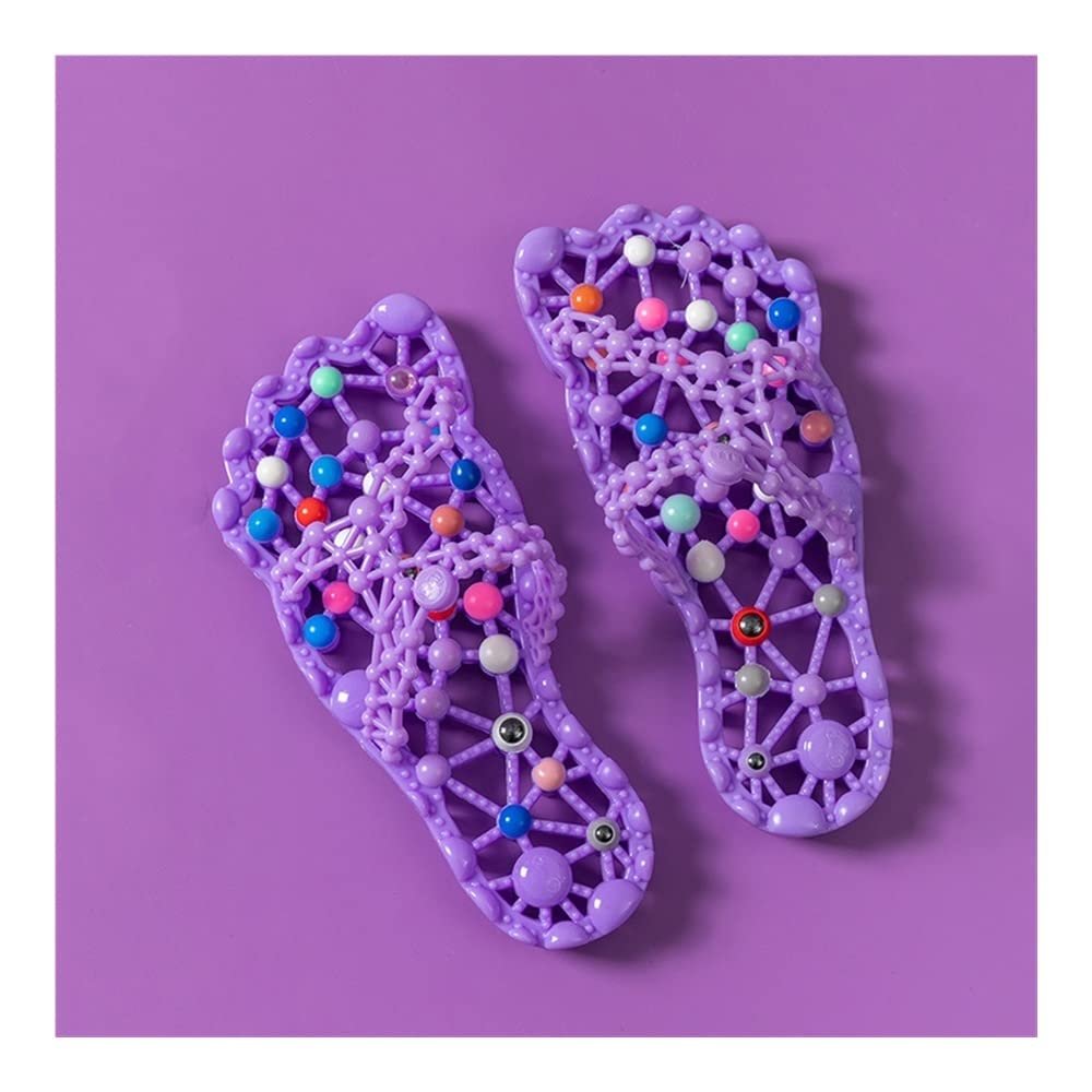 LUXRUB Foot Massage Slippers Men Women Shiatsu Foot Massager Reflexology Shoes Foot Pain Relief Neuropathy Plantar Fasciitis Acupressure Feet Massage Sandals (Color : Purple, Size : 6/6.5)