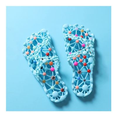 LUXRUB Foot Massage Slippers Men Women Shiatsu Foot Massager Reflexology Shoes Foot Pain Relief Neuropathy Plantar Fasciitis Acupressure Feet Massage Sandals (Color : Blue, Size : 5/5.5)