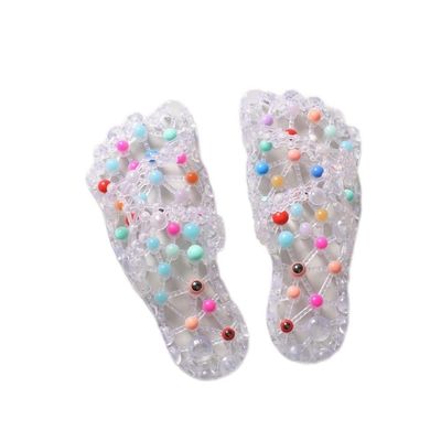 LUXRUB Massage Slippers Men Women Sole Particles Health Foot Therapy Sandals Home Bathroom Anti-Skid Quick Drying Shoes Provide Arthritis Neuropathy Pain Relief (Color : White, Size : 5/5.5)
