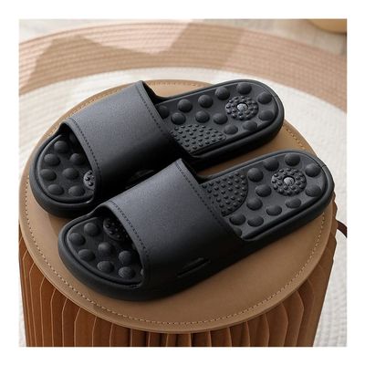 Acupressure Massage Slippers For Women Men Reflexology Therapy Shower Shoes Plantar Fasciitis Sandals Foot Arch Arthritis Neuropathy Pain Relief Feet Care Flip Flops ( Color : Black , Size : 7.5/8 )