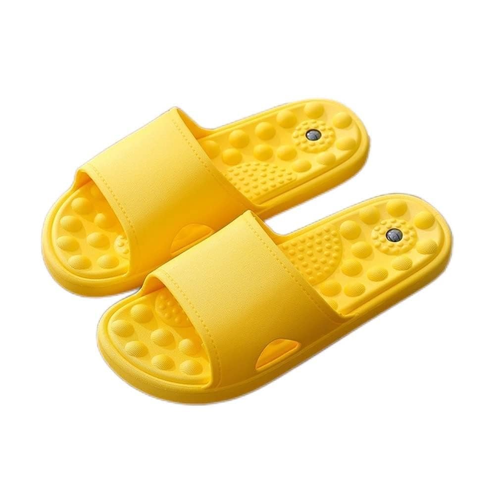 LUXRUB Plantar Fasciitis Slippers Men Women Reflexology Acupressure Acupuncture Massage Sandals Arthritis Neuropathy Pain Relief Home Shock Absorbing Shower Shoes (Color : Yellow, Size : 5.5/6)