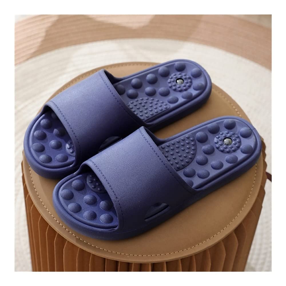 Acupressure Massage Slippers For Women Men Reflexology Therapy Shower Shoes Plantar Fasciitis Sandals Foot Arch Arthritis Neuropathy Pain Relief Feet Care Flip Flops ( Color : Blue , Size : 8.5/9 )
