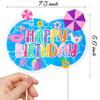 Summer Pool Party Cake Topper Summer Beach Birthday Cake Decorations Tropical Hawaii Happy Birthday Cake Pick for Swimming Pool Theme Baby Shower Supplies view 3