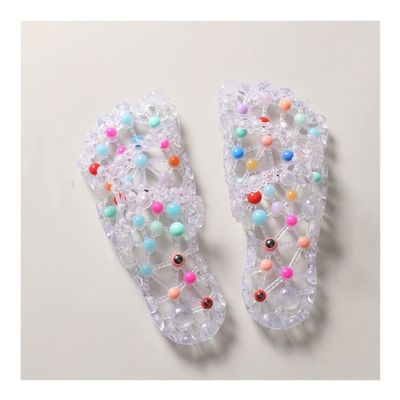 LUXRUB 2023 Plantar Fasciitis Massage Slippers Men Women Sole Particles Health Foot Therapy Sandals Home Anti-Skid Quick Drying Shoes Improve Blood Circulation (Color : White, Size : 7/7.5)