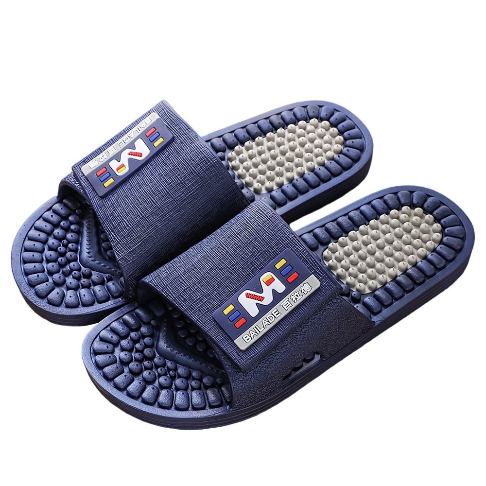 Plantar Fasciitis Massage Slippers Men Women Deep Tissue Reflexology Sandals Promoting Blood Circulation Myofascial Release Trigger Point Acupuncture Relaxation Bath Shower Shoes (Color : Blue, Size