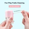 Altsuceser Portable Contact Cleaning Bottle Washer with Tweezer Drawstring, Contact-Lens Cleaner Manual Cleaner Machine for Contact-Lens Pink view 4