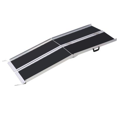 Foldable Wheelchair Ramp, HomVent 600 Lbs Capacity Foldable Aluminum Anti-Slip Wheelchair Ramp Portable Ramp Scooter Ramps with Handle for Home, Steps, Stairs, Doorways