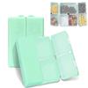 7 Compartments Portable Pill Case, Foldable Pill Organizer for Travel, Portable Daily Pill Case, Pocket Pharmacy with Labels, Magnetic Travel Pill Box (Green) view 1