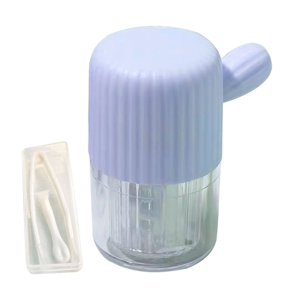 Wilitto Portable Lens Cleaner Case, Lens Washer with Drawstring, Manual Cleaner Machine for Daily Care Fast Cleaning Soft and Hard Lenses Blue