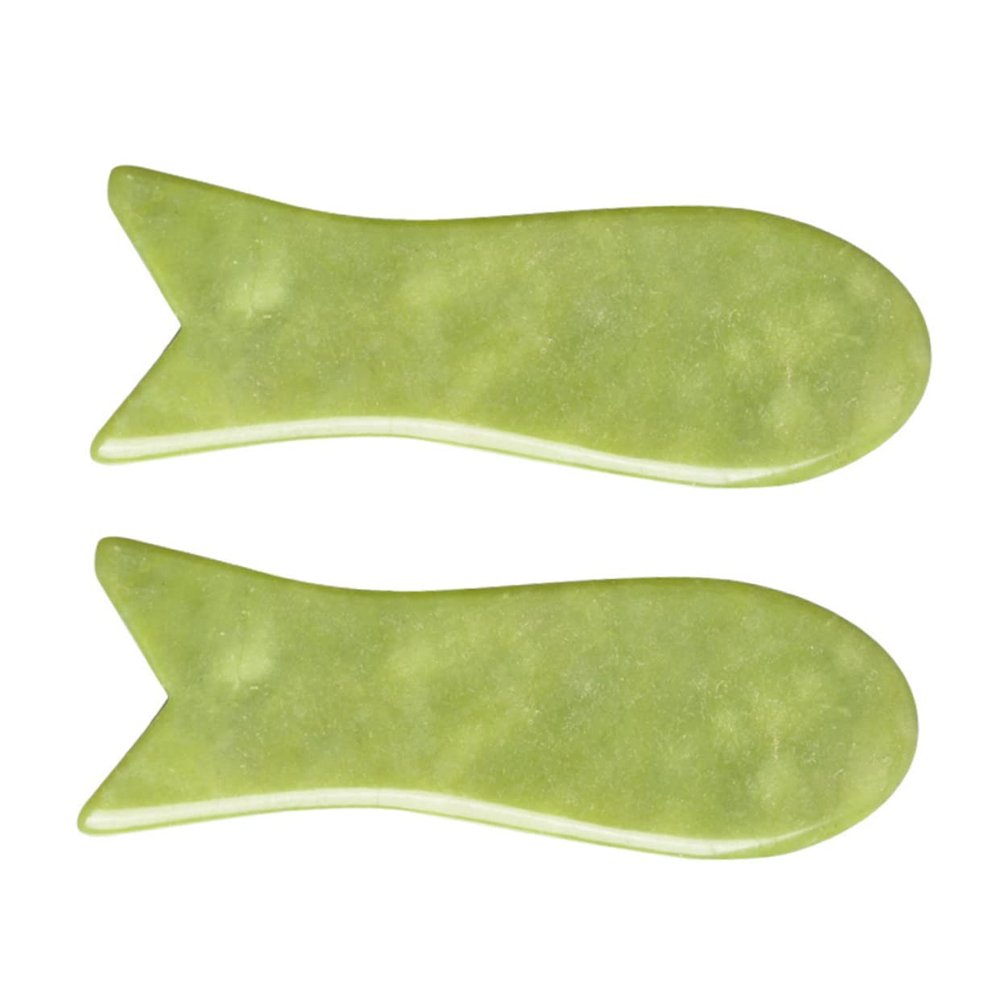Beavorty Jade Gua Sha Board Handheld Scraping Tool for Body Massage and Pain Relief Suitable for Neck Back Shoulder Foot Care 3.77X1.29X0.39 Inches