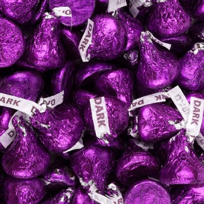 100ct Purple Candy Kisses Dark Chocolate (1lb, Approximately 100 pcs)