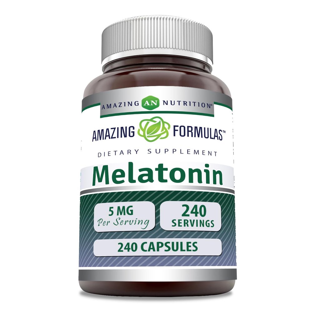 Amazing Formulas Melatonin Supplement | 5 Mg Per Serving | 240 Capsules | Non-GMO | Gluten Free | Made in USA