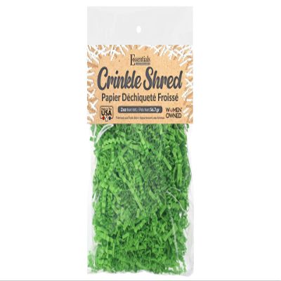 Essentials by Leisure Arts Crinkle Shred Bag, Lime, 2oz Shredded Paper Filler, Crinkle Cut Paper Shred Filler, Box Filler, Shredded Paper for Gift Box, Paper Crinkle Filler, Box Filling