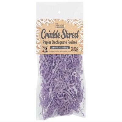 Essentials by Leisure Arts Crinkle Shred Bag, Light Lavender, 2oz Shredded Paper Filler, Crinkle Cut Paper Shred Filler, Box Filler, Shredded Paper for Gift Box, Paper Crinkle Filler, Box Filling
