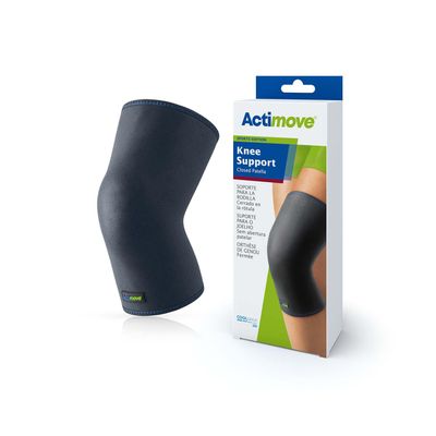 Actimove Sports Edition Knee Brace, Closed Patella | Compression Sleeve for ACL MCL Injury Recovery Support, Navy, Large