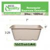 EcoQuality 34oz Disposable Bowls - Rectangular Compostable Sugarcane Fiber Biodegradable Paper Bowls Eco-Friendly Oblong Take Out Food Containers, Food Storage, Microwave Safe, Meal Prep (100 PACK) view 3