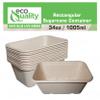 EcoQuality 34oz Disposable Bowls - Rectangular Compostable Sugarcane Fiber Biodegradable Paper Bowls Eco-Friendly Oblong Take Out Food Containers, Food Storage, Microwave Safe, Meal Prep (100 PACK) view 4