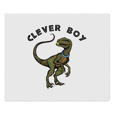Azeeda 2 x 'Clever Boy Dinosaur' Microfibre Lens/Glasses Cleaning Cloths (LC00020701)