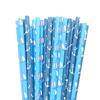 100 pcs Nautical Sailing Party Paper Straws, Disposable Biodegradable Decorative Blue Red White Anchor Sailboat Boat Sailor Bar Cute Party Supplies Drinking Straws Birthday Baby Shower Cake Pop Sticks