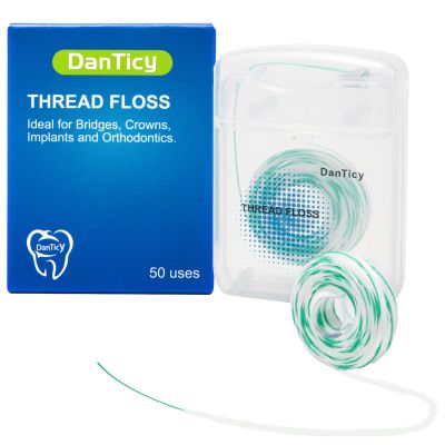 840D Fluffy Floss Threaders,Deep Clean Dental Floss for Braces, Bridges, and Implants,Super Floss, 50 Count, Pack of 1