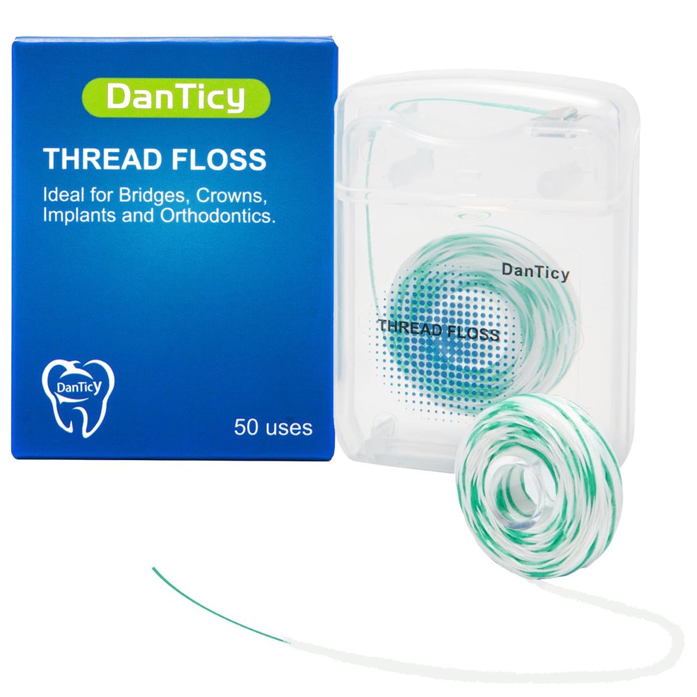 840D Fluffy Floss Threaders,Deep Clean Dental Floss for Braces, Bridges, and Implants,Super Floss, 50 Count, Pack of 1